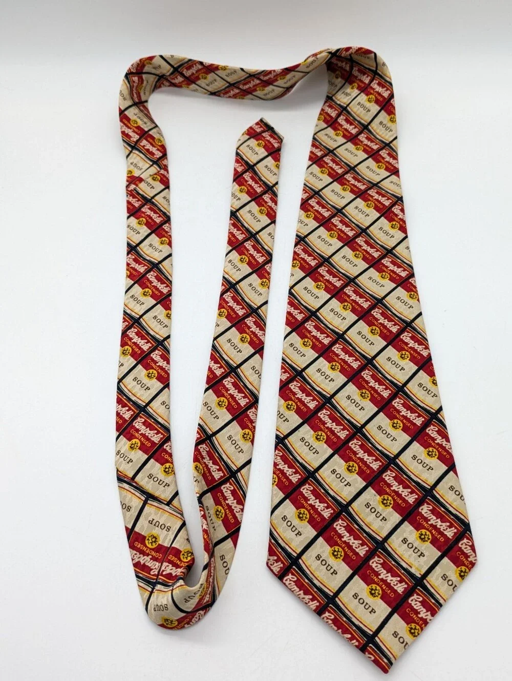 Vintage Campbell's Soup Can Red Yellow Novelty Tie